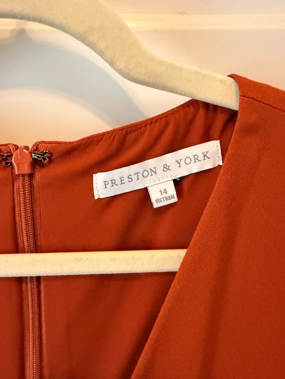 Preston & York Burnt Orange Wide-Leg Jumpsuit with Waist Tie - Picture 2 of 3